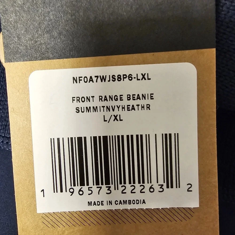 THE NORTH FACE Front Range Navy Blue Beanie Women's winter hat Size L/XL